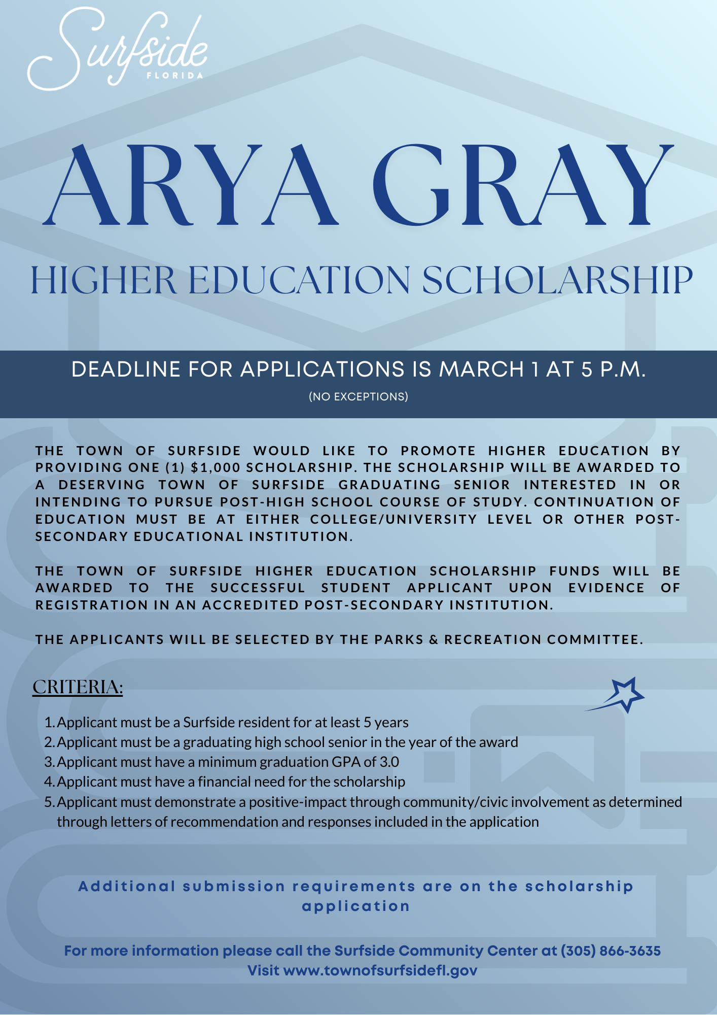 arya gray scholarship