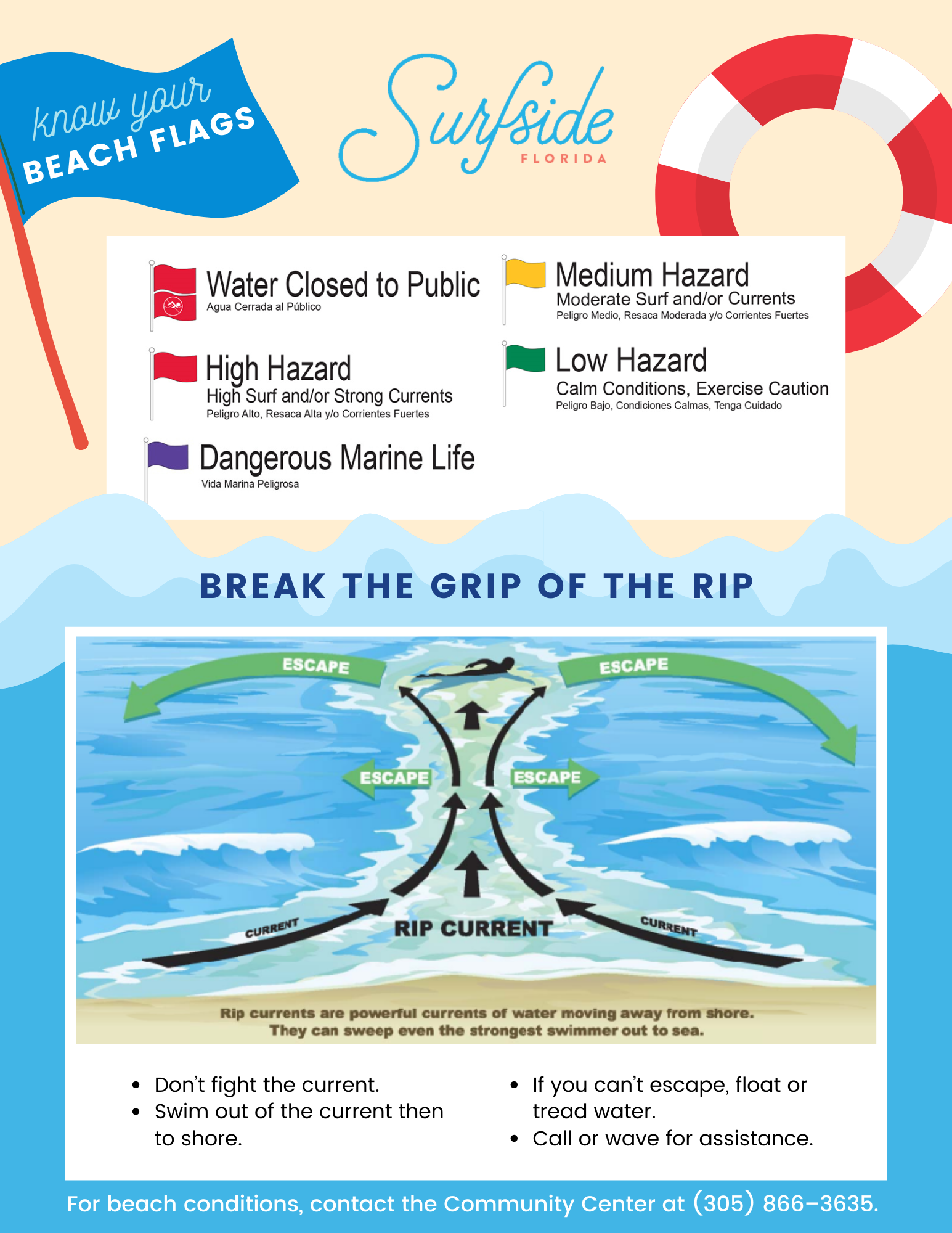 beach safety flyer
