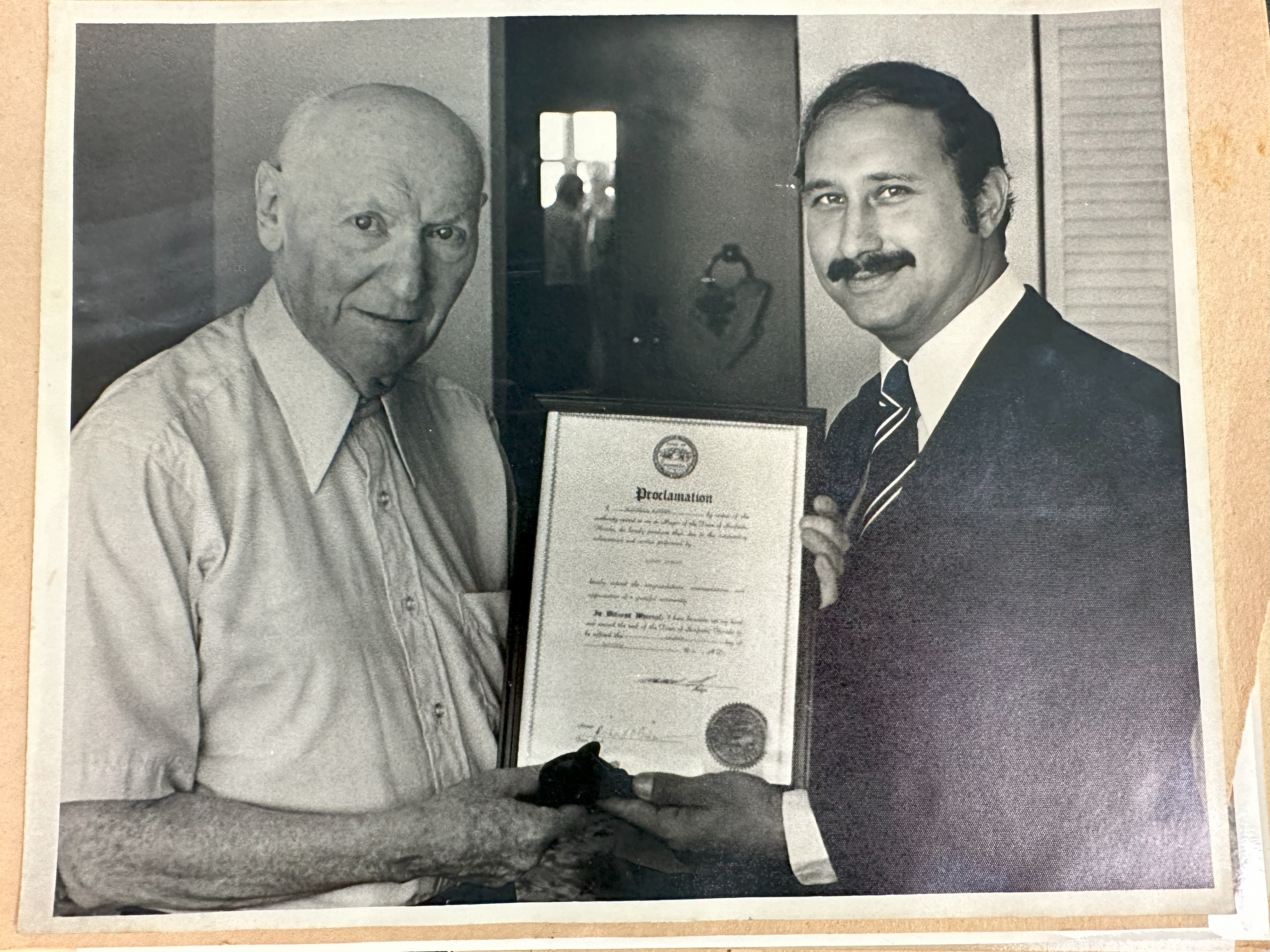 Isaac Bashevis Singer and Former Mayor Mitchell Kinzer_Photo by Mitchell Kinzer