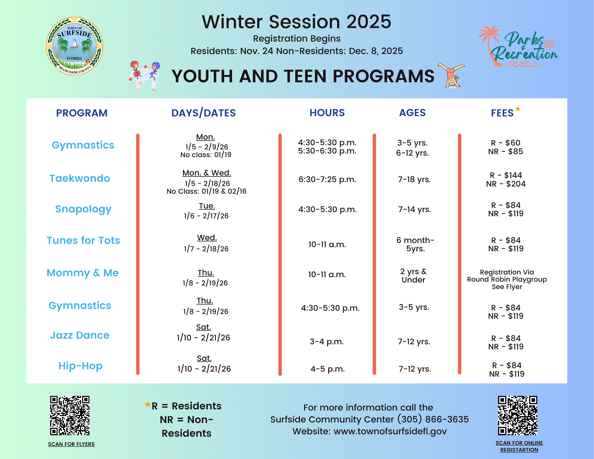 Youth And Teen Listing